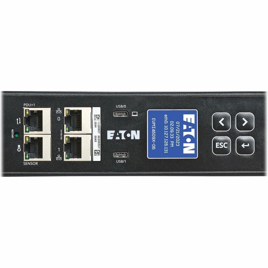 Eaton 3-Phase Metered Input Rack PDU G4, 208V, 42 Outlets, 40A, 14.4kW, CS8365 Input, 10 ft. Cord, 0U Vertical — EVMI8365X