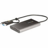 StarTech.com USB-C to Dual-HDMI Adapter, USB-C/A to 2x HDMI, 4K 60Hz, 100W PD Passthrough, 1ft/30cm Cable, USB to HDMI Converter, TAA — 109B-USBC-HDMI