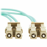 Eaton Tripp Lite Series 10Gb/40Gb/100Gb Duplex Multimode 50/125 OM4 LSZH Fiber Patch Cable (LC/LC), Aqua, 10M (32.8 ft.), TAA — N820-10M-OM4TAA