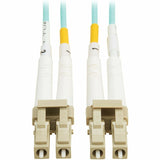 Eaton Tripp Lite Series 10Gb/40Gb/100Gb Duplex Multimode 50/125 OM4 LSZH Fiber Patch Cable (LC/LC), Aqua, 10M (32.8 ft.), TAA — N820-10M-OM4TAA
