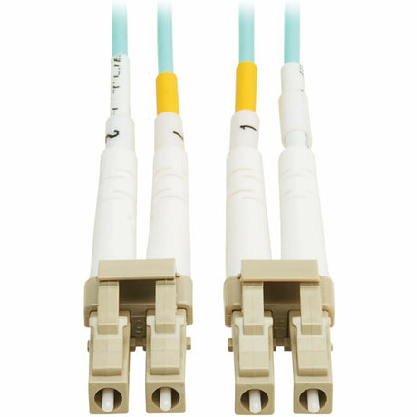Eaton Tripp Lite Series 10Gb/40Gb/100Gb Duplex Multimode 50/125 OM4 LSZH Fiber Patch Cable (LC/LC), Aqua, 10M (32.8 ft.), TAA — N820-10M-OM4TAA