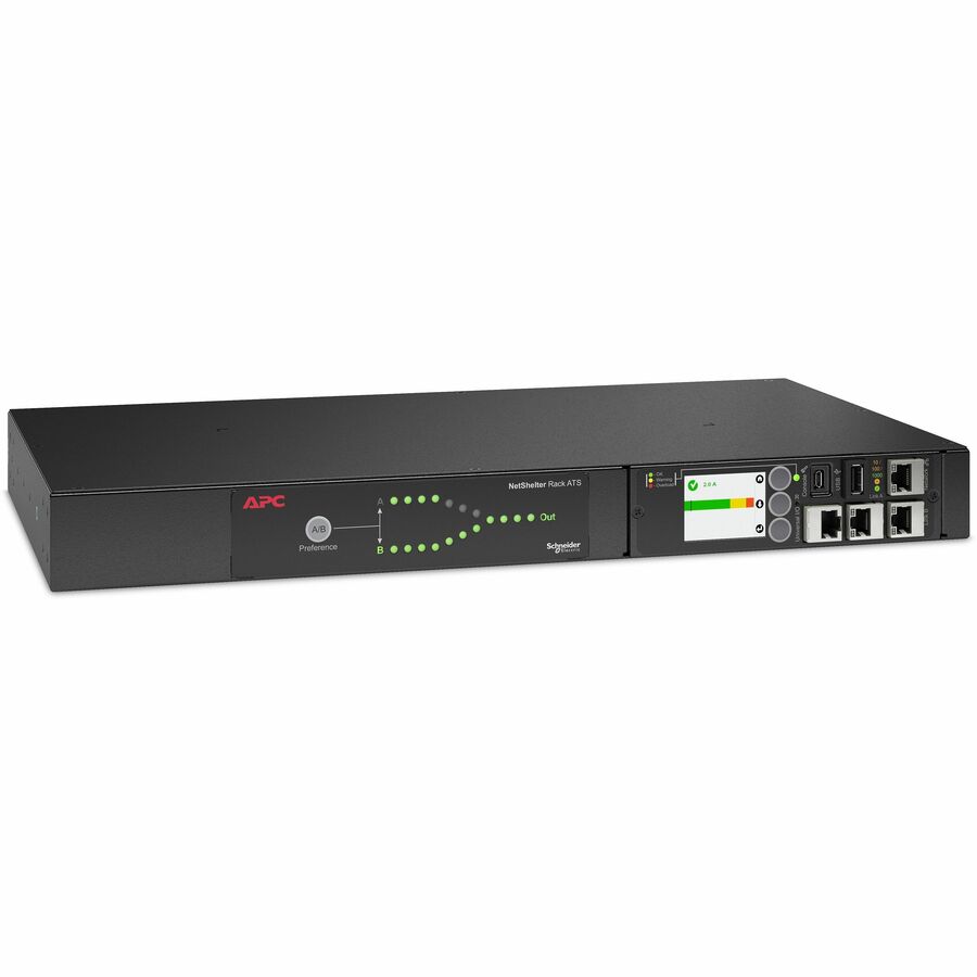 APC Netshelter Rack Automatic Transfer Switch, 1U, 10A, 230V, C14 IN, 12 C13 OUT, 50/60Hz — AP4421A