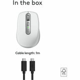 Logitech MX Anywhere 3S for Mac, Compact Wireless Bluetooth Mouse, 8K DPI Any-Surface Tracking, Quiet Clicks, USB C, Pale Grey — 910-006944