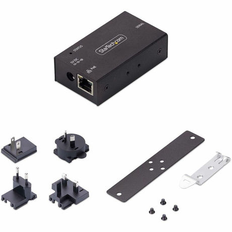 StarTech.com 1-Port Serial to Ethernet Adapter, 802.3af PoE Powered Serial Device Server, Wall/DIN Rail Mount, LAN To DB9 Converter, TAA — I13P-SERIAL-ETHERNET