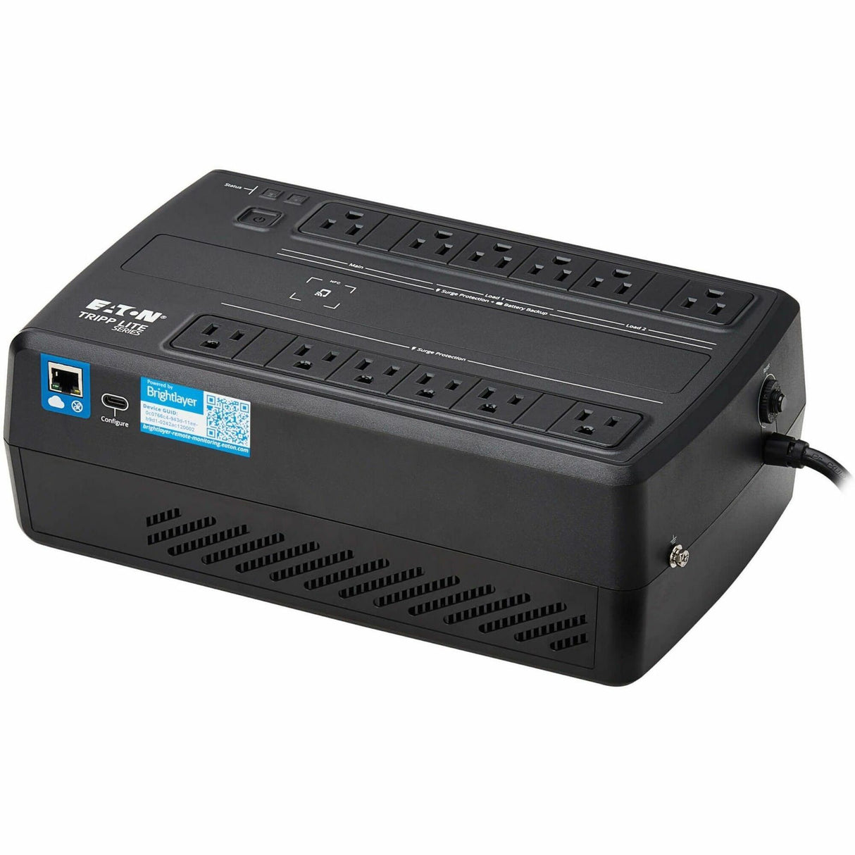 Eaton Tripp Lite Series 750VA 450W 120V Line-Interactive Cloud-Connected UPS with Remote Monitoring, 12 NEMA 5-15R Outlets (6 Surge + 6 Surge and Battery Backup), 5-15P Plug, Desktop — AVR750UNC