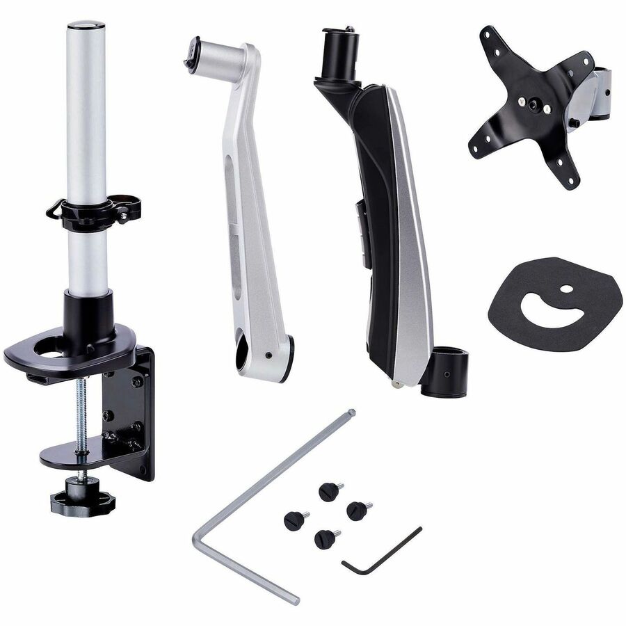 StarTech.com Monitor Desk Mount For 27in 16:9/30in 21:9 Ultrawide Screens, VESA 75x75/100x100, Tool-Less Arm Adjustments, TAA — 1MP1ACG-MONITOR-ARM