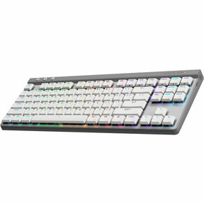 Logitech G515 LIGHTSPEED TKL Low Profile Wireless Gaming Keyboard, LIGHTSYNC RGB, Thin Tenkeyless Design, PBT Keycaps, Tactile (Brown) Mechanical Switches, White — 920-012535