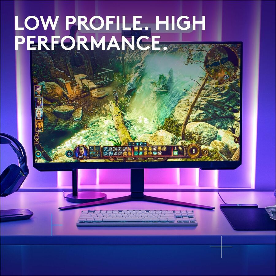 Logitech G515 LIGHTSPEED TKL Low Profile Wireless Gaming Keyboard, LIGHTSYNC RGB, Thin Tenkeyless Design, PBT Keycaps, Tactile (Brown) Mechanical Switches, White — 920-012535