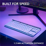 Logitech G515 LIGHTSPEED TKL Low Profile Wireless Gaming Keyboard, LIGHTSYNC RGB, Thin Tenkeyless Design, PBT Keycaps, Tactile (Brown) Mechanical Switches, White — 920-012535