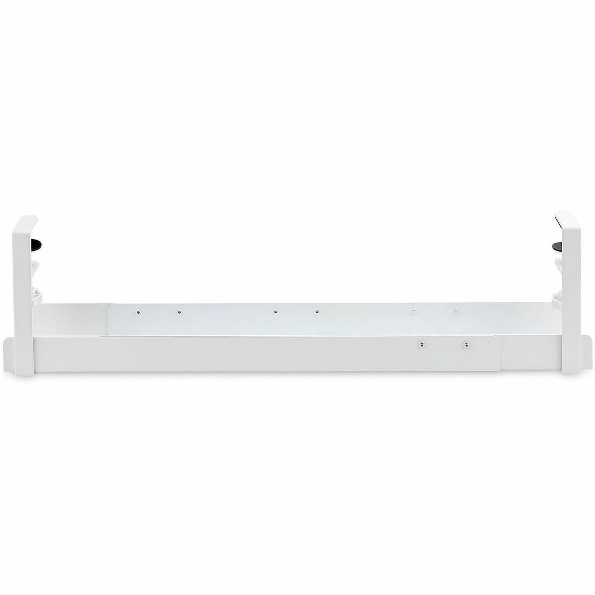 StarTech.com Under Desk Cable Management Tray, Length Adjustable, Clamp-On Installation, No Drilling Required, White — CALW-DESK-CABLE-TRAY