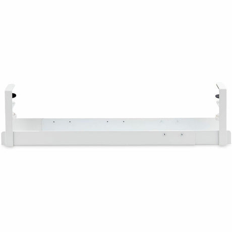 StarTech.com Under Desk Cable Management Tray, Length Adjustable, Clamp-On Installation, No Drilling Required, White — CALW-DESK-CABLE-TRAY