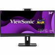 ViewSonic VG3457CV 34 Inch Ultrawide QHD 1440p Curved Video Conferencing Docking Monitor with Windows Hello Compatible IR Webcam, Advanced Ergonomics, and 100W USB C for Home and Office — VG3457CV
