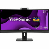 ViewSonic VG3457CV 34 Inch Ultrawide QHD 1440p Curved Video Conferencing Docking Monitor with Windows Hello Compatible IR Webcam, Advanced Ergonomics, and 100W USB C for Home and Office — VG3457CV