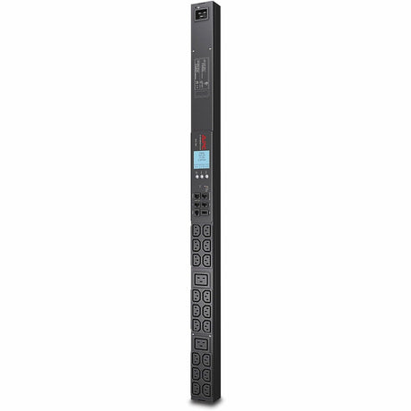 APC NetShelter Metered Rack PDU, 0U, 1PH, 3.3kW 208V 16A or 3.7kW 230V 16A, 18 C13 and 2 C19 outlets, C20 inlet — AP8858