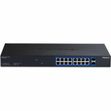 TRENDnet 18-Port Multi-Gig Web Smart Switch, TEG-3182WS, 16 x 2.5Gb Ports, 2 x 10Gb SFP+ Ports, NDAA TAA Compliant, Lifetime Protection, Remote Cloud Management, Black — TEG-3182WS