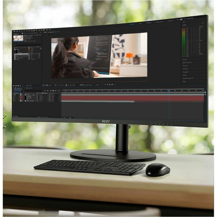 MSI Modern MD342CQP 34" Class UW-QHD Curved Screen LCD Monitor - 21:9 - Black, White — ModernMD342CQP