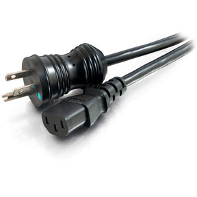 C2G 8ft 16 AWG Coiled Hospital Grade Power Cord (NEMA 5-15P to IEC320C13) - Black — 48070