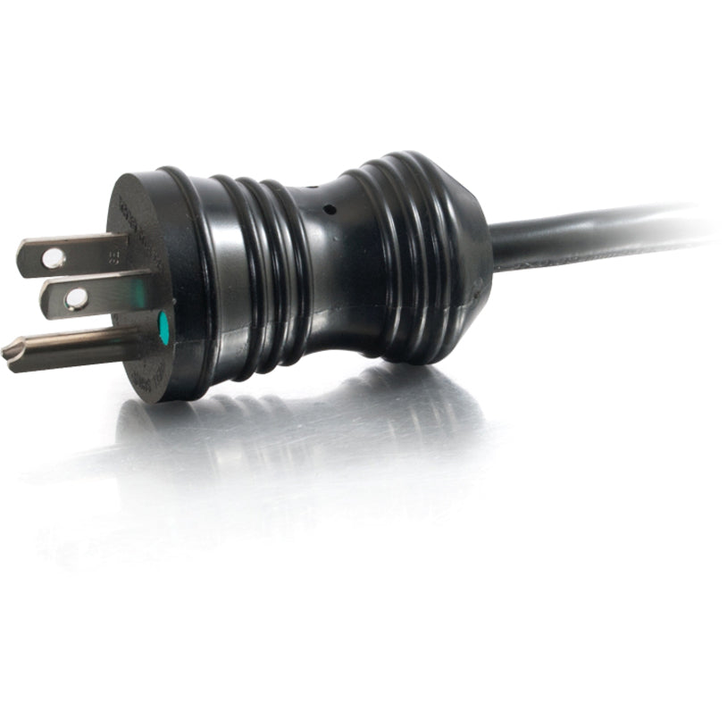 C2G 8ft 16 AWG Coiled Hospital Grade Power Cord (NEMA 5-15P to IEC320C13) - Black — 48070