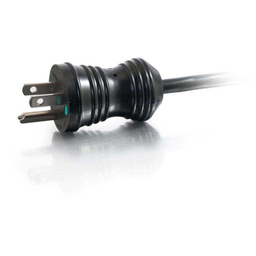 C2G 8ft 16 AWG Coiled Hospital Grade Power Cord (NEMA 5-15P to IEC320C13) - Black — 48070