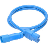 Eaton Tripp Lite Series Power Cord C14 to C15 - Heavy-Duty, 15A, 250V, 14 AWG, 3 ft. (0.91 m), Blue — P018-003-ABL