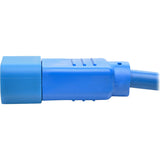 Eaton Tripp Lite Series Power Cord C14 to C15 - Heavy-Duty, 15A, 250V, 14 AWG, 3 ft. (0.91 m), Blue — P018-003-ABL