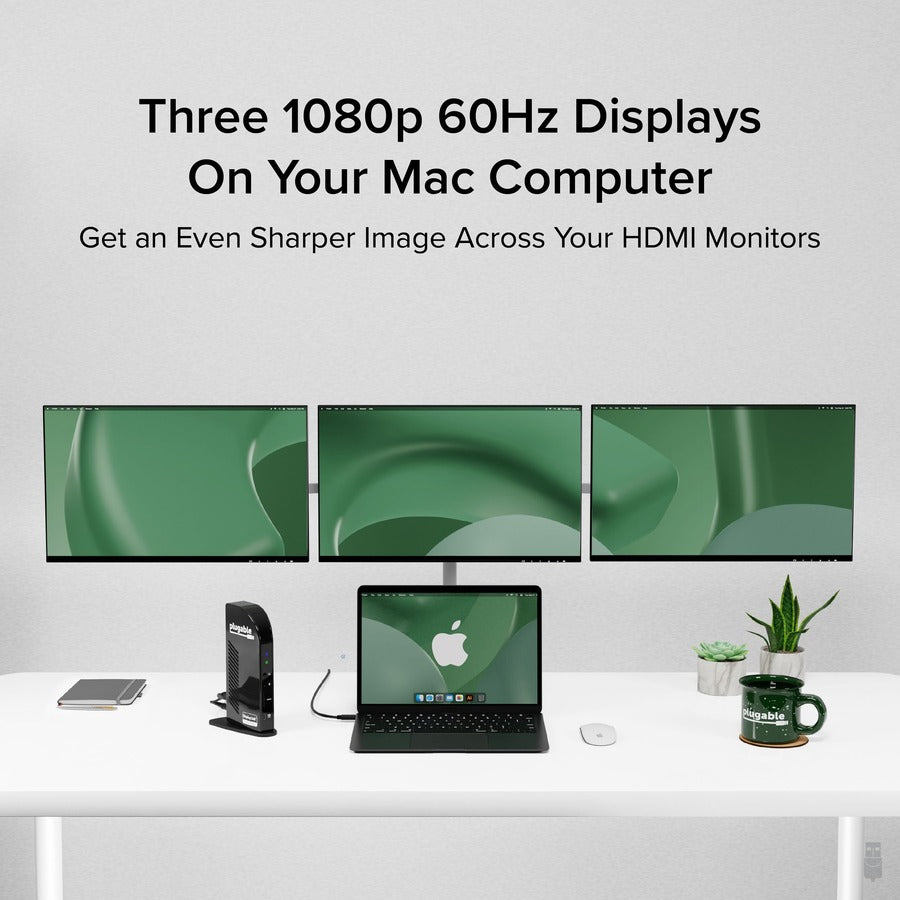 Plugable 14-in-1 USB C Docking Station with 4x HDMI, Quad Dock with 100W Charging, 4x HDMI Displays — UD-3900C4