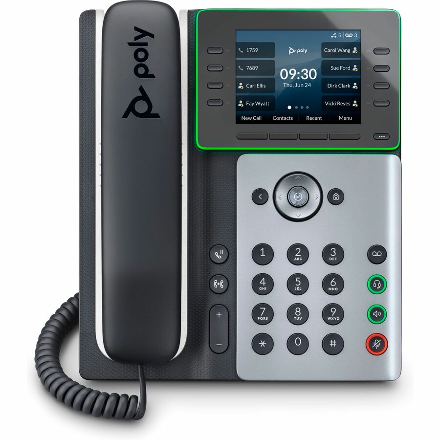 Poly Edge IP Phone - Corded - Corded - Bluetooth - Desktop, Wall Mountable — 89B51AA