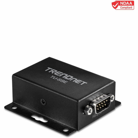 TRENDnet TU-S9E, 1-Port Serial to IP Ethernet Converter, Black — TU-S9E