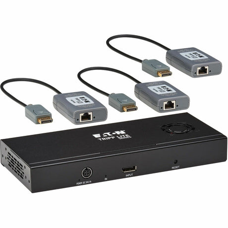 Eaton Tripp Lite Series 3-Port DisplayPort to DisplayPort Splitter/Extender Kit over Cat6, MST Hub, 8K/4K 60 Hz, DP 1.4, Up to 230 ft. (70 m), TAA — B156E-003-8K-K
