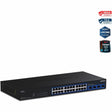 TRENDnet 28-Port Multi-Gig Switch, TEG-S50284, 24 2.5Gb RJ45 Ports, 4 x 10G SFP+ Ports, NDAA TAA Compliant, Lifetime Protection, 200Gbps Switch Capacity, Rack Mount Ready, Black — TEG-S50284