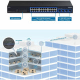 TRENDnet 28-Port Multi-Gig Switch, TEG-S50284, 24 2.5Gb RJ45 Ports, 4 x 10G SFP+ Ports, NDAA TAA Compliant, Lifetime Protection, 200Gbps Switch Capacity, Rack Mount Ready, Black — TEG-S50284