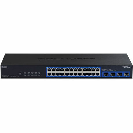 TRENDnet 28-Port Multi-Gig Switch, TEG-S50284, 24 2.5Gb RJ45 Ports, 4 x 10G SFP+ Ports, NDAA TAA Compliant, Lifetime Protection, 200Gbps Switch Capacity, Rack Mount Ready, Black — TEG-S50284