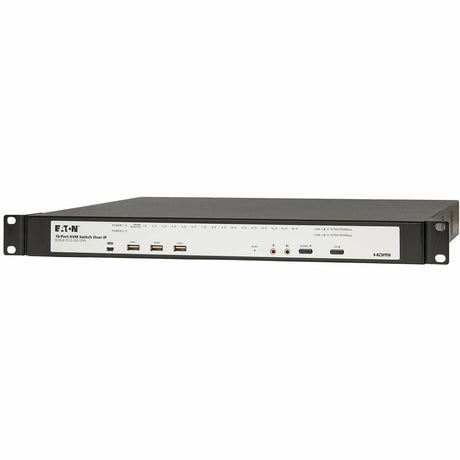 Eaton 16-Port Cat5e KVM over IP Switch - Virtual Media, 4 Users (Remote + 1 Local Port), HDMI Output, 1U Rack-Mount, TAA — B064-016-04-IPH