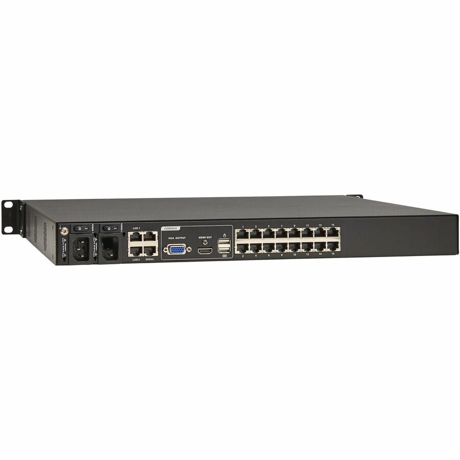 Eaton 16-Port Cat5e KVM over IP Switch - Virtual Media, 4 Users (Remote + 1 Local Port), HDMI Output, 1U Rack-Mount, TAA — B064-016-04-IPH