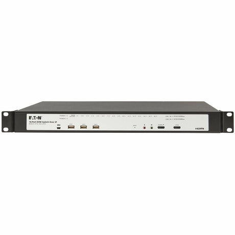 Eaton 16-Port Cat5e KVM over IP Switch - Virtual Media, 4 Users (Remote + 1 Local Port), HDMI Output, 1U Rack-Mount, TAA — B064-016-04-IPH