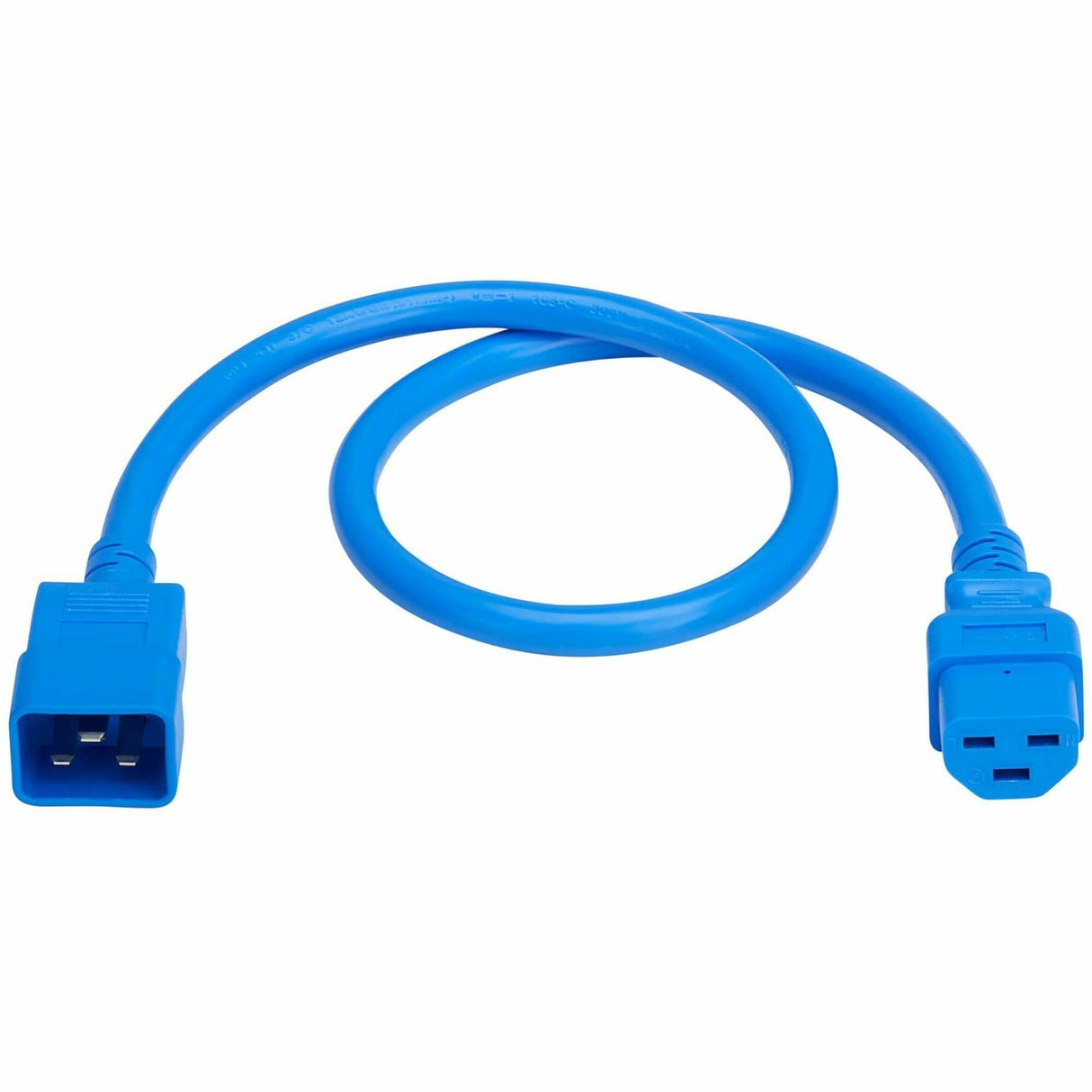Eaton Tripp Lite Series Power Cord, C20 to C21 - Heavy-Duty, 20A, 250V, 12 AWG, 2 ft. (0.6 m), Blue — P035-002-ABL