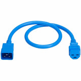 Eaton Tripp Lite Series Power Cord, C20 to C21 - Heavy-Duty, 20A, 250V, 12 AWG, 2 ft. (0.6 m), Blue — P035-002-ABL