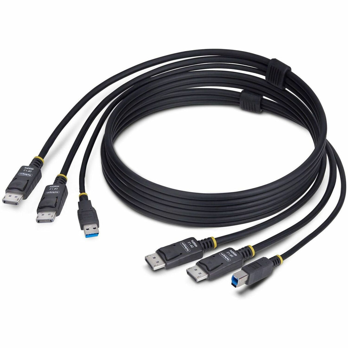 StarTech.com 6ft (1.8m) Dual-DisplayPort and USB 5Gbps KVM Cable, 4K 60Hz, Universally Compatible Combo Cable for KVM Switches — DDU1226-KVM-CABLE