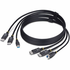 StarTech.com 6ft (1.8m) Dual-DisplayPort and USB 5Gbps KVM Cable, 4K 60Hz, Universally Compatible Combo Cable for KVM Switches — DDU1226-KVM-CABLE