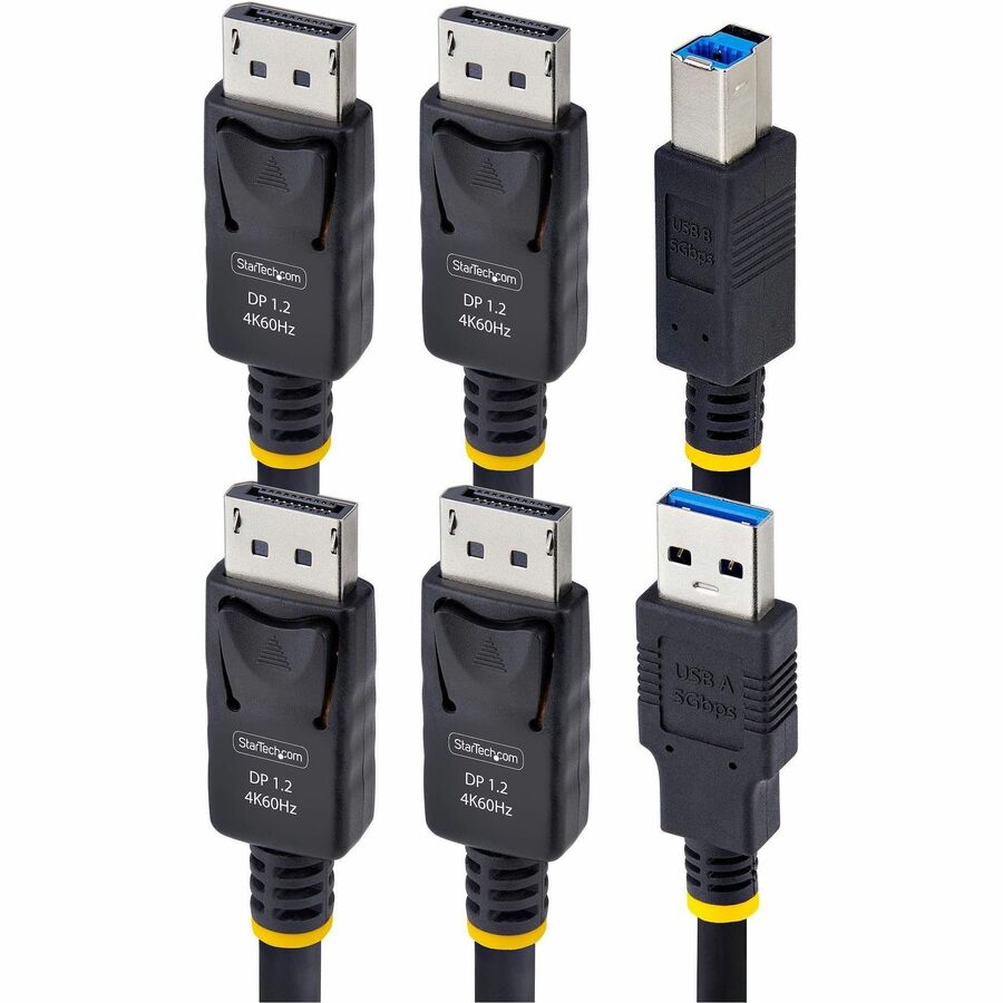StarTech.com 6ft (1.8m) Dual-DisplayPort and USB 5Gbps KVM Cable, 4K 60Hz, Universally Compatible Combo Cable for KVM Switches — DDU1226-KVM-CABLE
