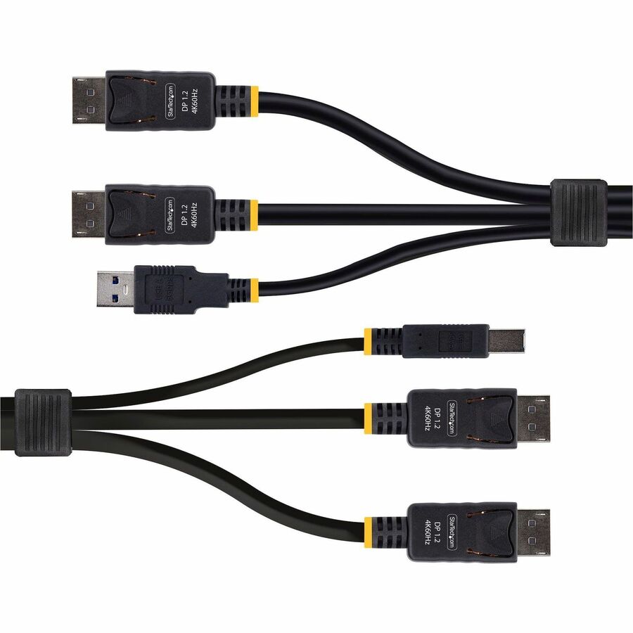 StarTech.com 6ft (1.8m) Dual-DisplayPort and USB 5Gbps KVM Cable, 4K 60Hz, Universally Compatible Combo Cable for KVM Switches — DDU1226-KVM-CABLE