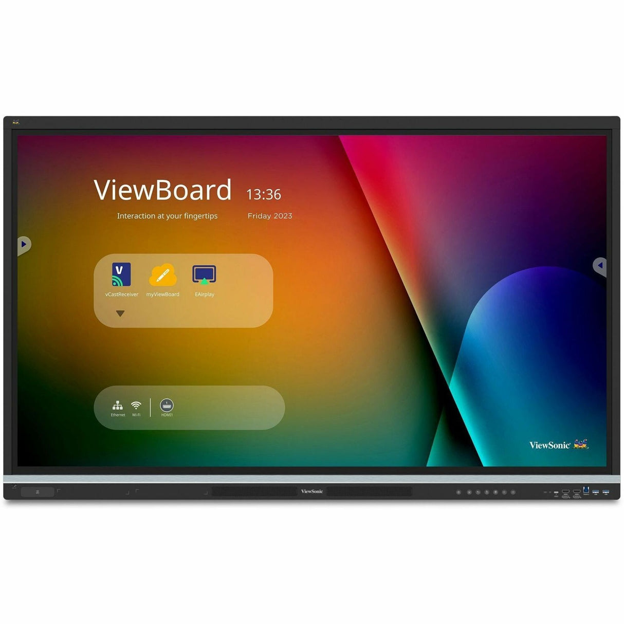 ViewSonic IFP5551 55 Inch 4K ViewBoard Interactive Smart Board with Integrated Education Software, Android 14, Google EDLA, 50-Point Touch, Built-in Microphone, HDMI, VGA, USB Hub, and USB C Inputs — IFP5551