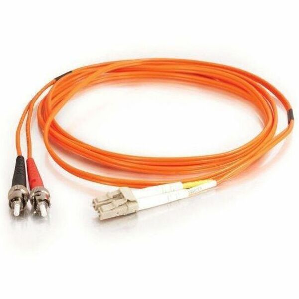 C2G-1m LC-ST 50/125 OM2 Duplex Multimode PVC Fiber Optic Cable - Orange — 37400