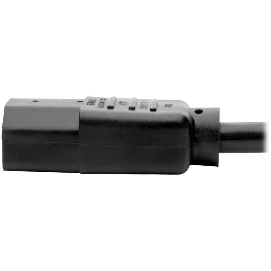 Eaton Tripp Lite Series Y Splitter Power Cable, NEMA 5-15P to 2x C13 - 10A, 125V, 18 AWG, 1.5 ft. (0.45 m), Black — P006-18N-2