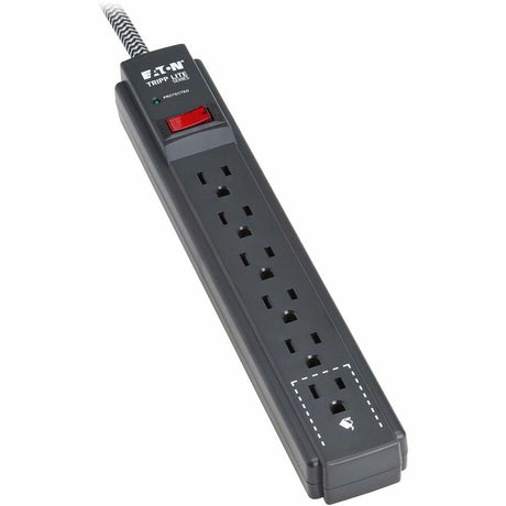 Eaton Tripp Lite Series Protect It! 6-Outlet Surge Protector - 5-15R Outlets, 1200 Joules, 10 ft. (3 m) Braided Cord, Black — TLP610DB