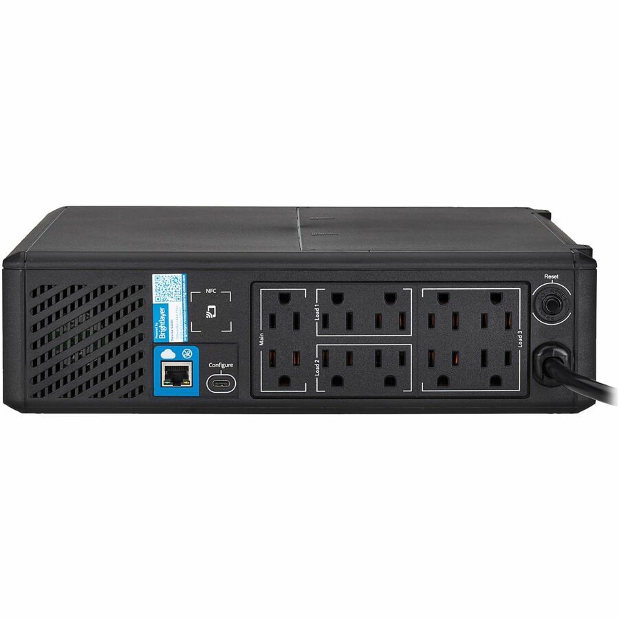 Eaton Tripp Lite Series 1500VA 1050W 120V Line-Interactive Pure Sine Wave Cloud-Connected UPS with Remote Monitoring - 10 NEMA 5-15R Outlets (Surge and Battery Backup), LCD, 5-15P Plug, Tower — SMART1500PSRTNC