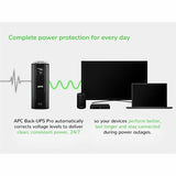 APC Back-UPS Pro, 1500VA/865W, Tower, 120V, 10x NEMA 5-15R outlets, AVR, LCD, User Replaceable Battery — BR1500G
