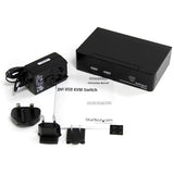 StarTech.com 2 Port DVI + USB KVM Switch with Audio - KVM switch - USB 2.0 Hub - 2 ports - 1 local user - 1U — SV231DVIUA