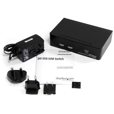 StarTech.com 2 Port DVI + USB KVM Switch with Audio - KVM switch - USB 2.0 Hub - 2 ports - 1 local user - 1U — SV231DVIUA