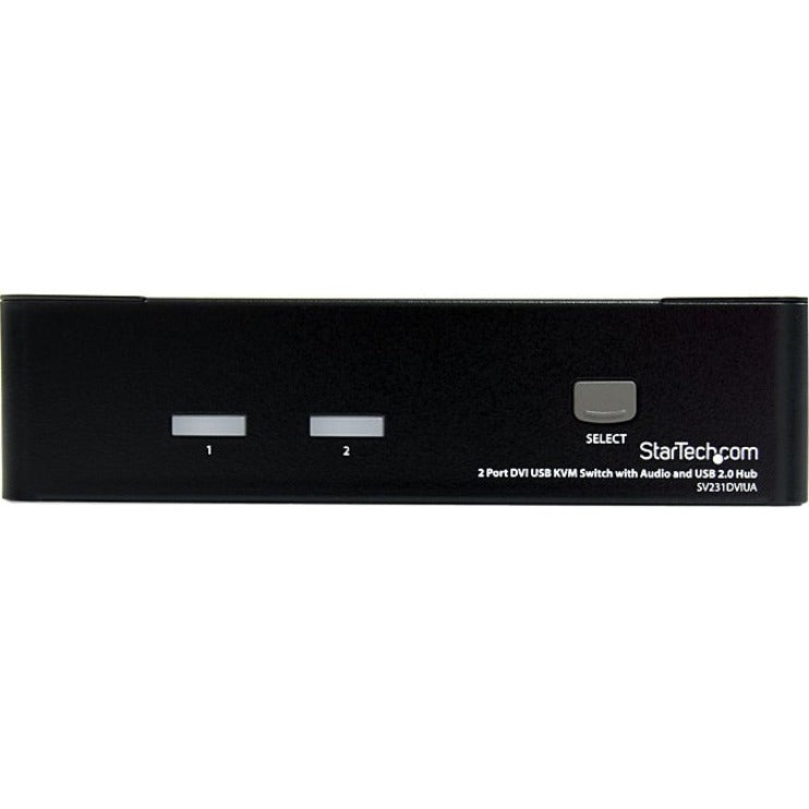 StarTech.com 2 Port DVI + USB KVM Switch with Audio - KVM switch - USB 2.0 Hub - 2 ports - 1 local user - 1U — SV231DVIUA